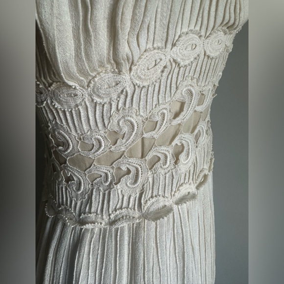 Chloe Boho Ivory Lace Sheer Dress 2010 Cruise Collection Vintage Midi - Picture 8 of 13